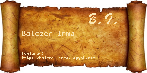 Balczer Irma névjegykártya