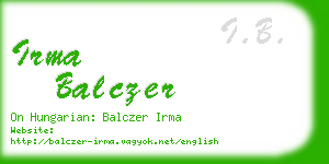 irma balczer business card